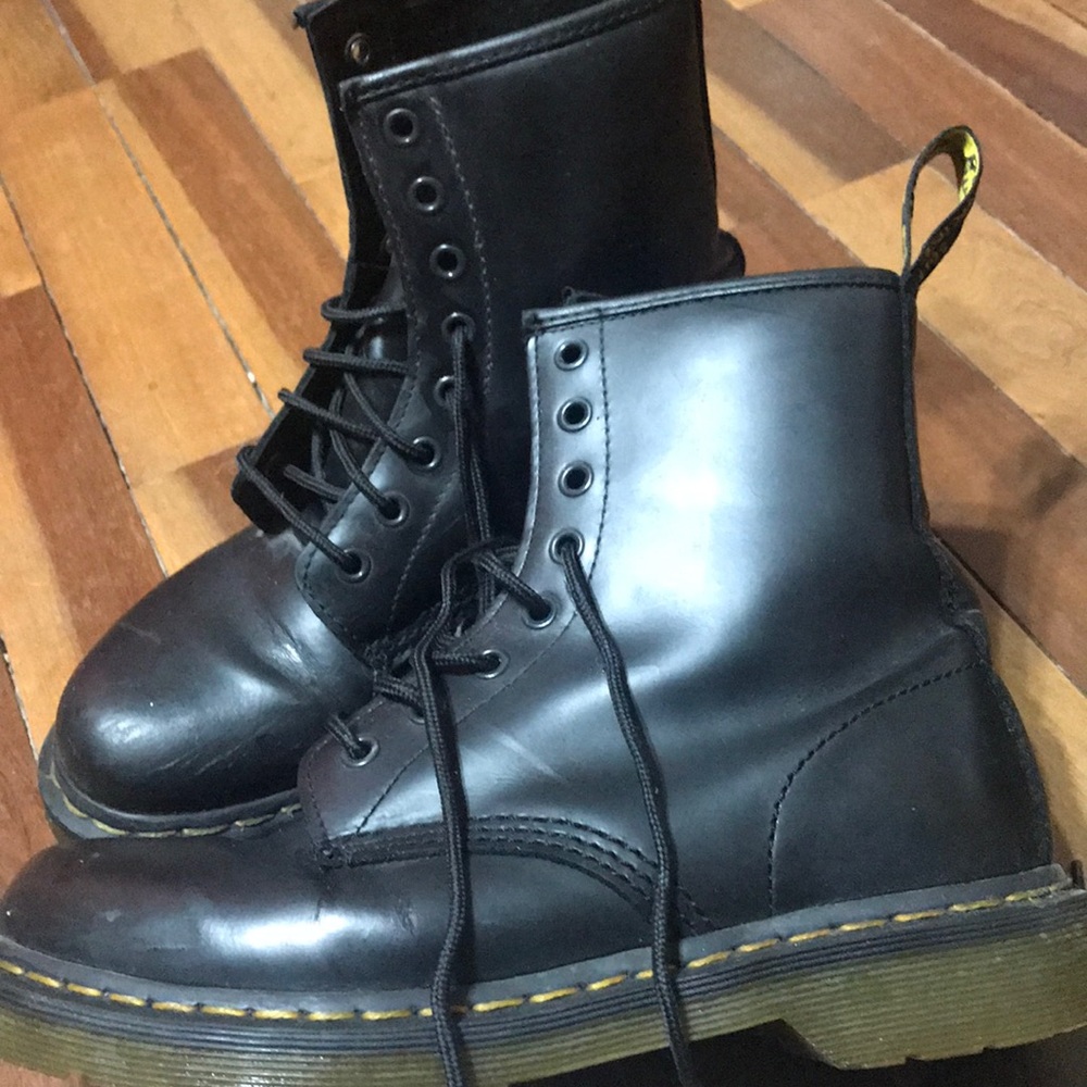 Dr Martens Black Steel Heel Boots